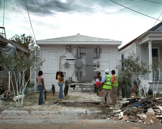 People gather outside of Safehouse in New Orleans