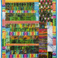 A brightly colored quilted collage repeats the words STAND YOUR GROUND